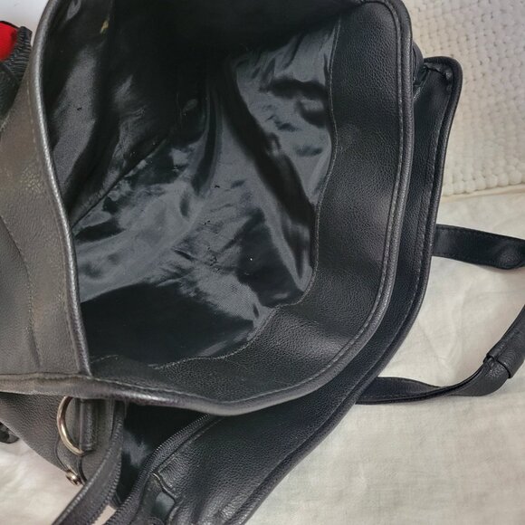 Heritage Portfolio bag Vinyl Zipper Top 3 section pockets briefcase soft sided - Picture 6 of 15